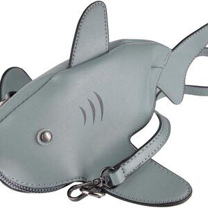 Dinosaur Shark Shoulder Bag for Women 3D Animal Novelty Purse Zipper Crossbody H